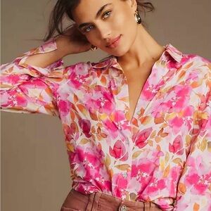 Philosophy Pink floral blouse XS